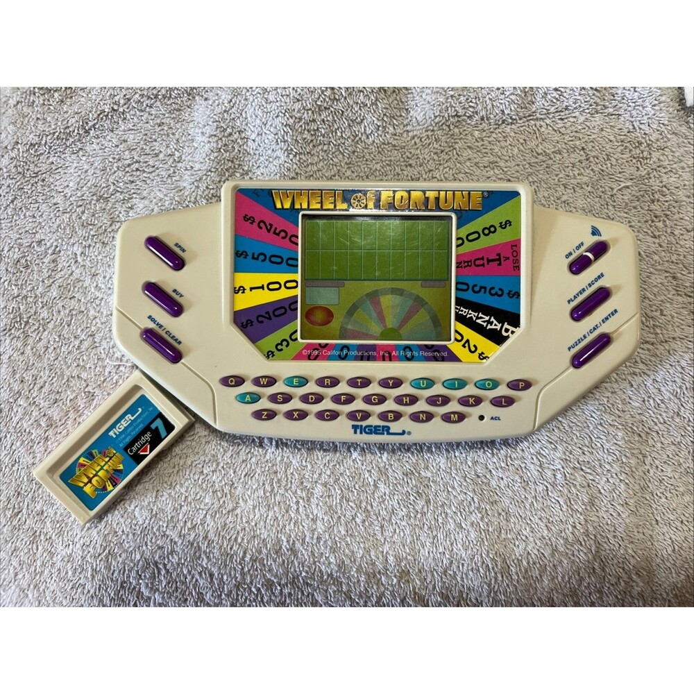 Tiger Electronics Wheel of Fortune Handheld Game 1995 Vintage Works With Sound